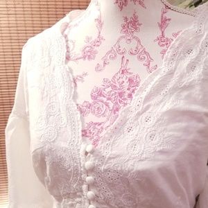 Anthropologie white peasant dress/tunic with slip